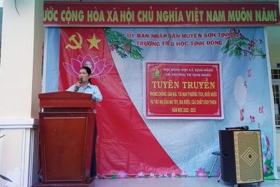 Liên đội trường TH Tịnh Đông triển khai Luật trẻ em 2016 và tuyên truyền cách phòng chống xâm hại, tai nạn thương tích, đuối nước